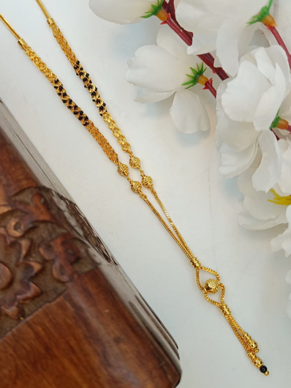 Adhiratha 1 Gram Gold Plated Short Mangalsutra