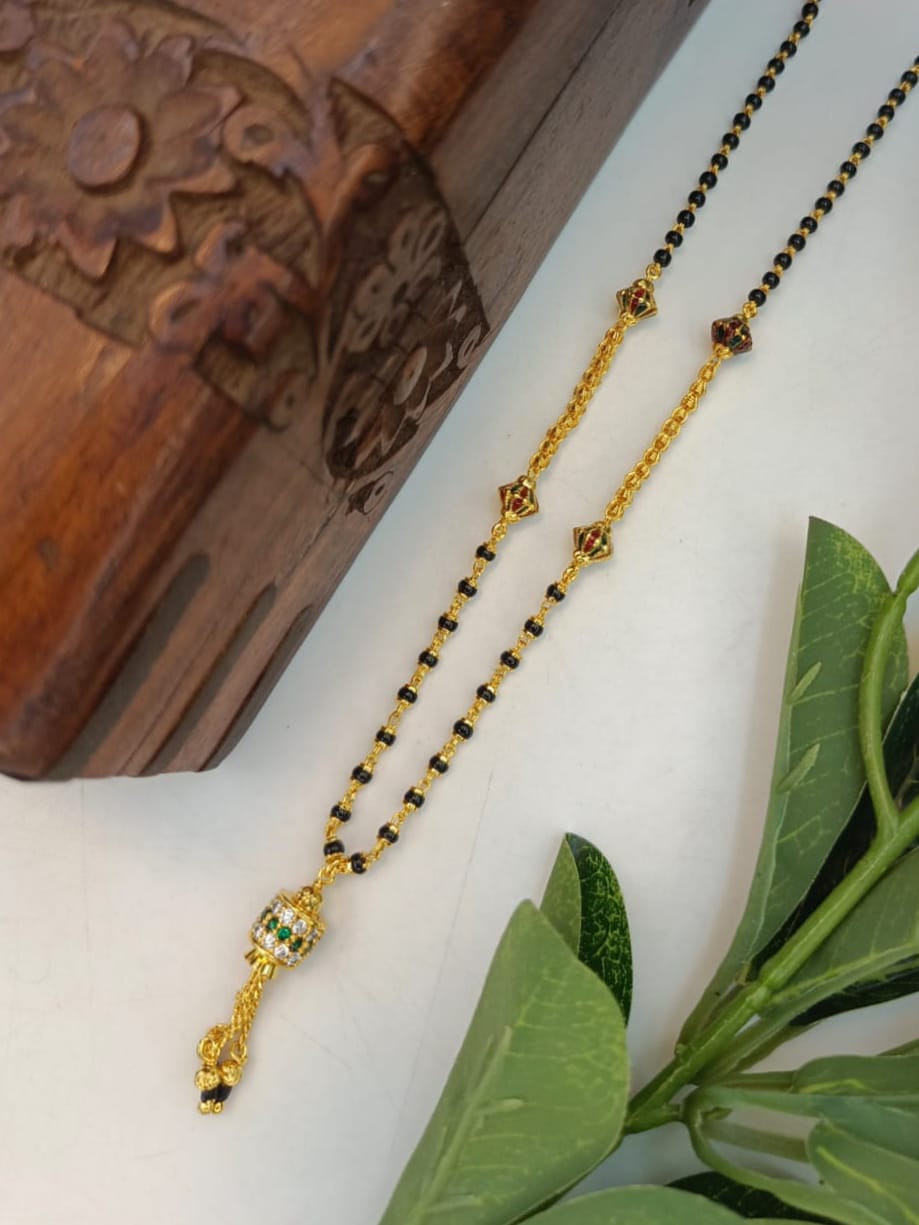 Madhu 1 Gram Gold Plated Short Mangalsutra