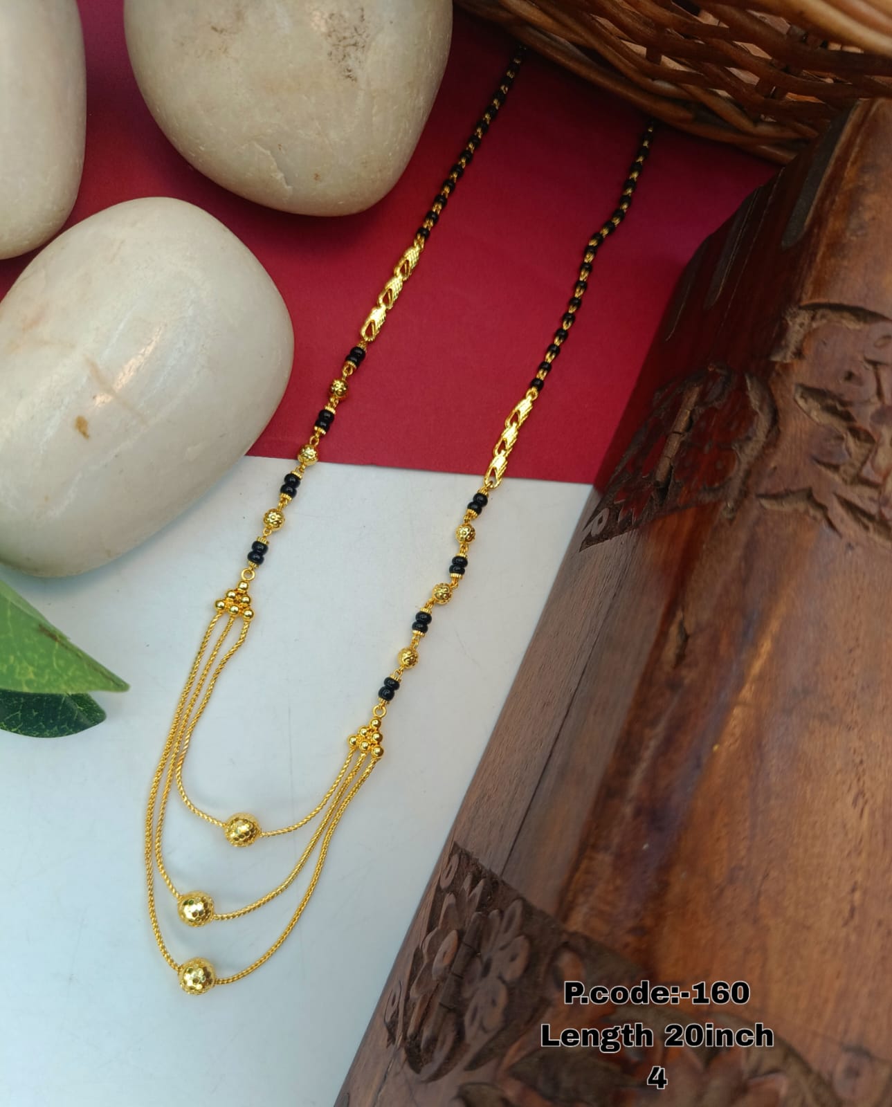 Sharada 1 Gram Gold Plated Short Mangalsutra