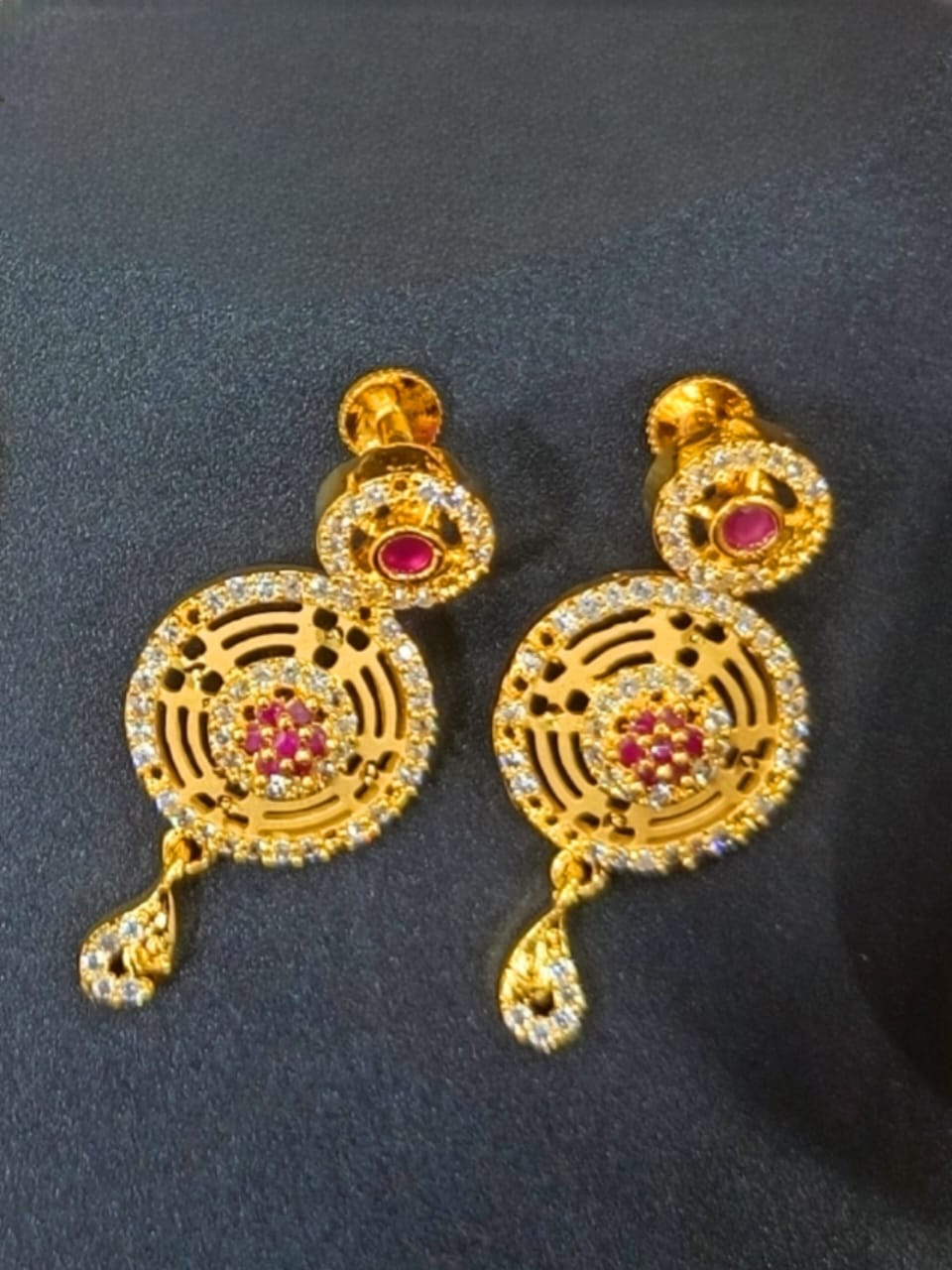 Anushka 1 Gram Gold Plated Designer AD Necklace Set