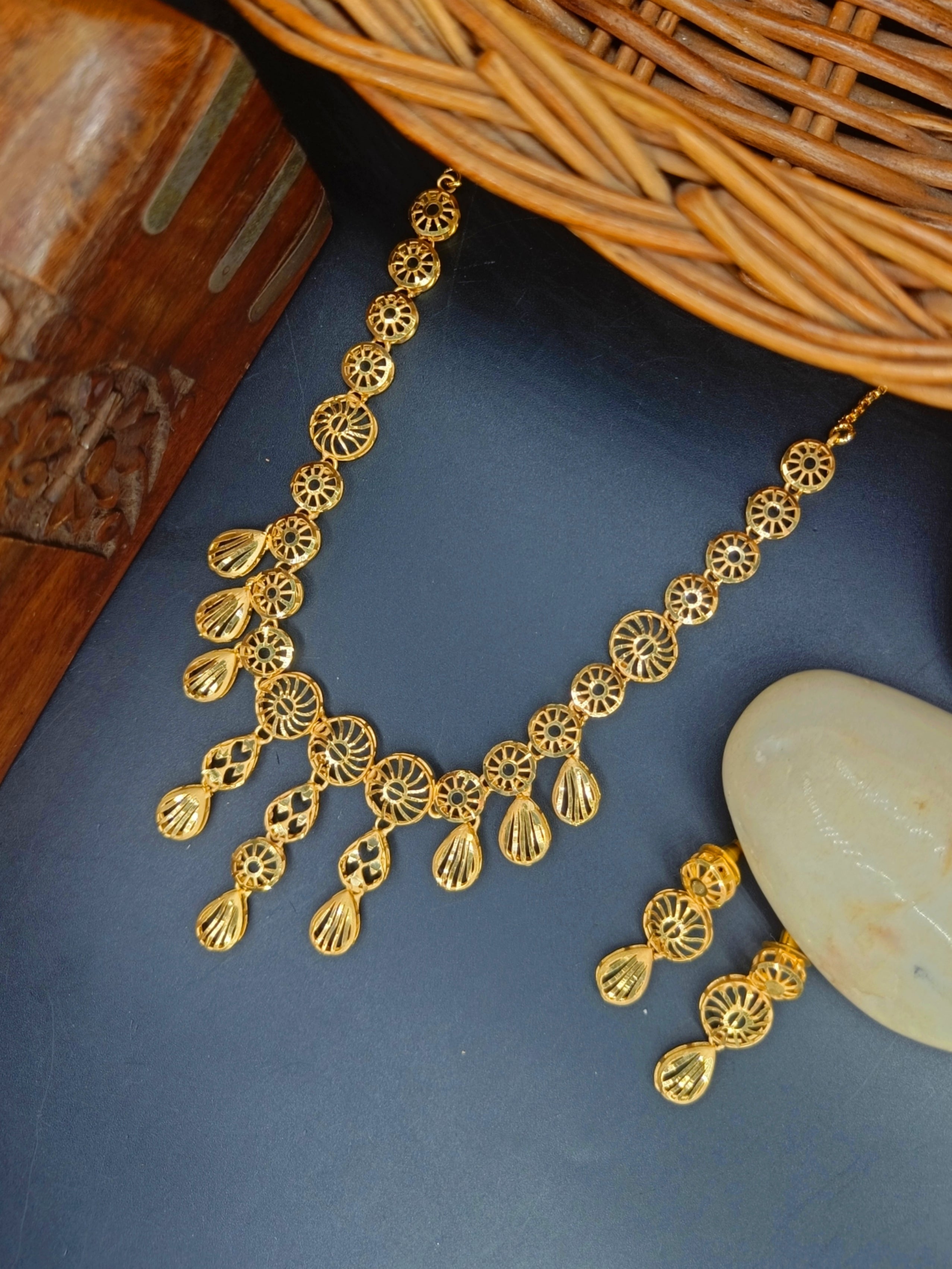 Shanaya 1 Gram Gold Plated Designer Turkish Necklace Set