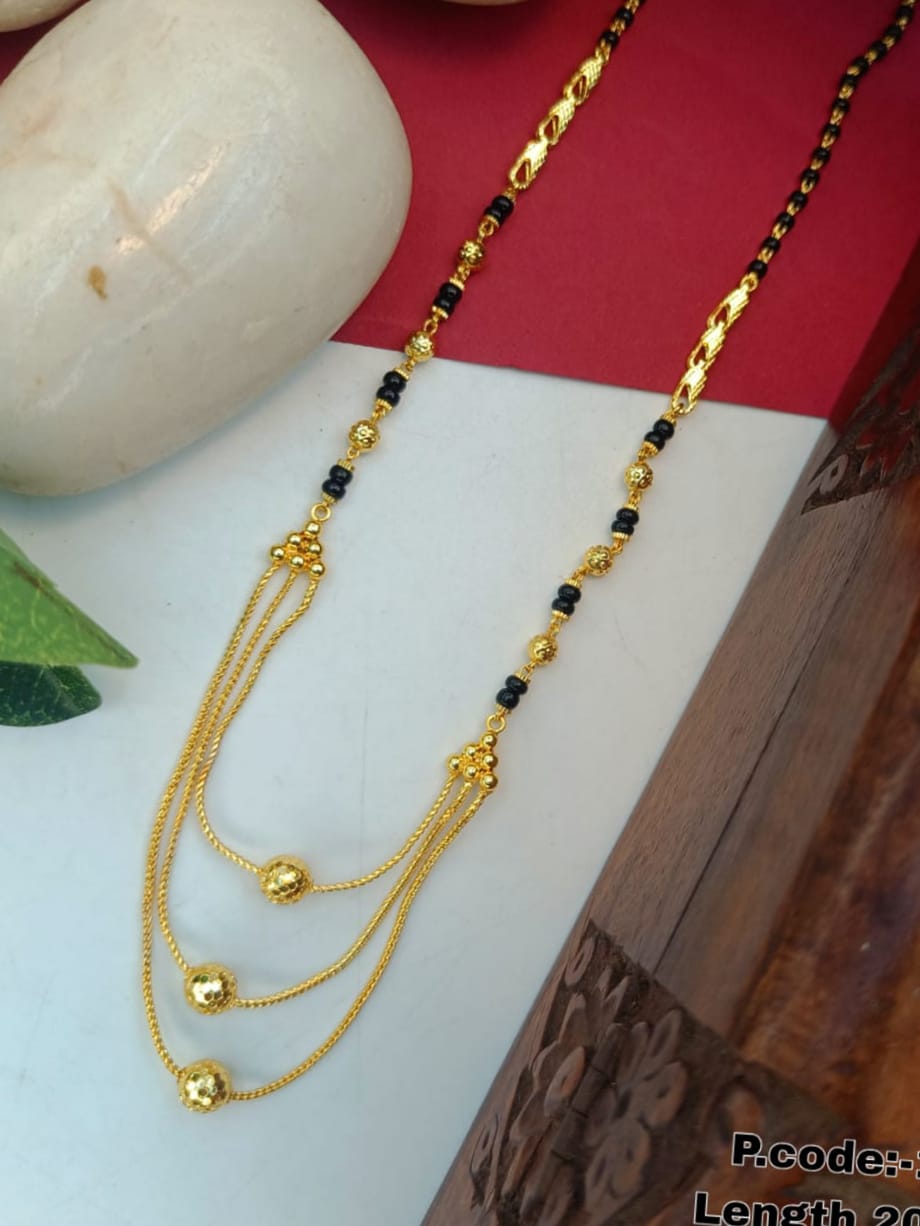 Sharada 1 Gram Gold Plated Short Mangalsutra