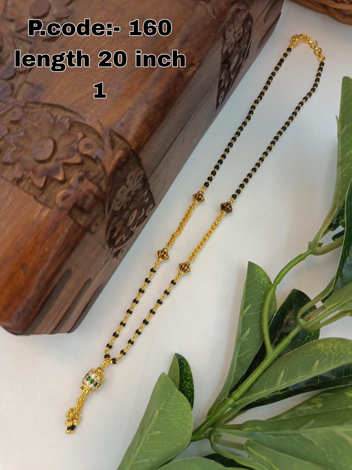 Madhu 1 Gram Gold Plated Short Mangalsutra
