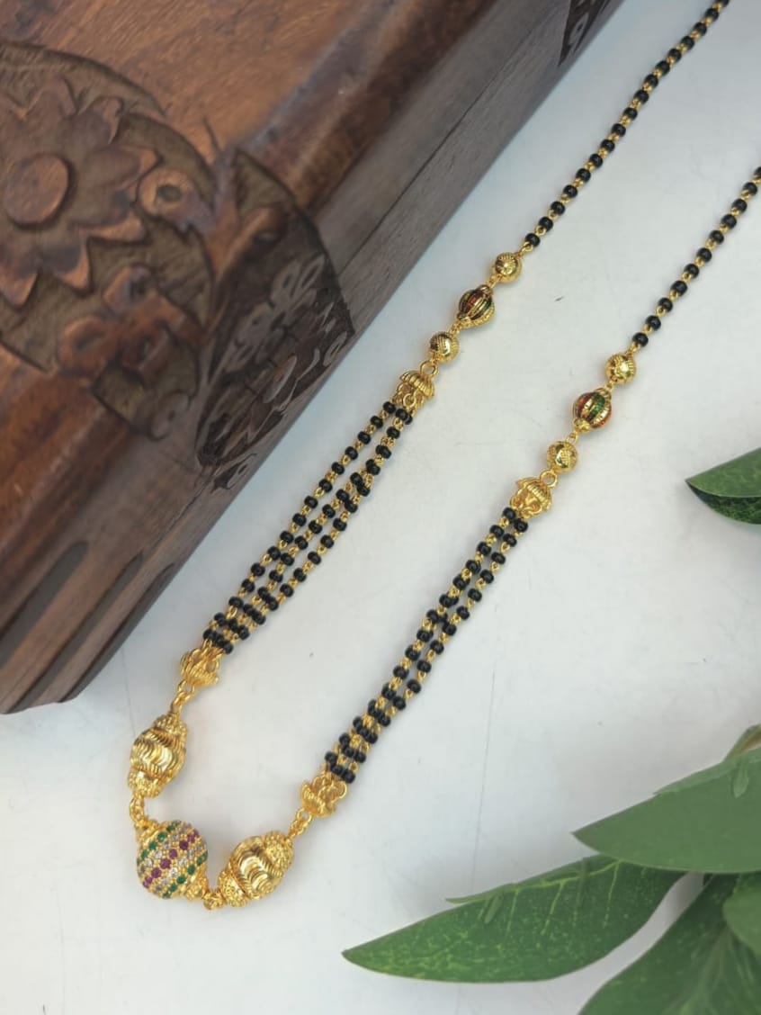 Madhura 1 Gram Gold Plated Short Mangalsutra