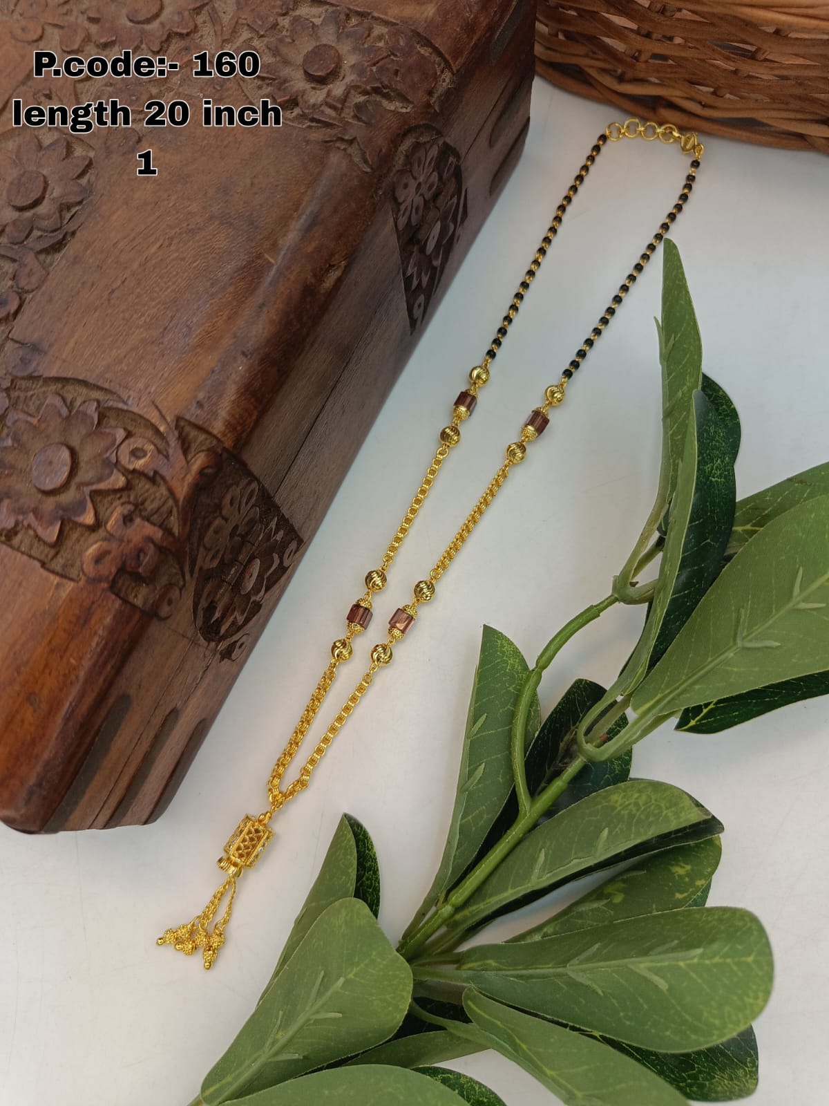 Madhva 1 Gram Gold Plated Short Mangalsutra