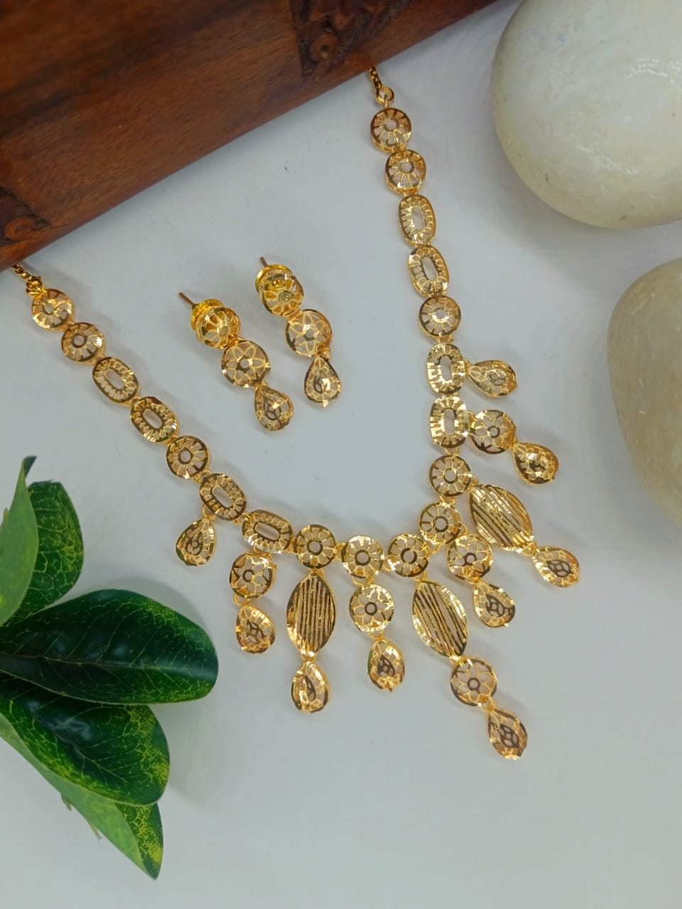 Pavitra 1 Gram Gold Plated Designer Turkish Necklace Set
