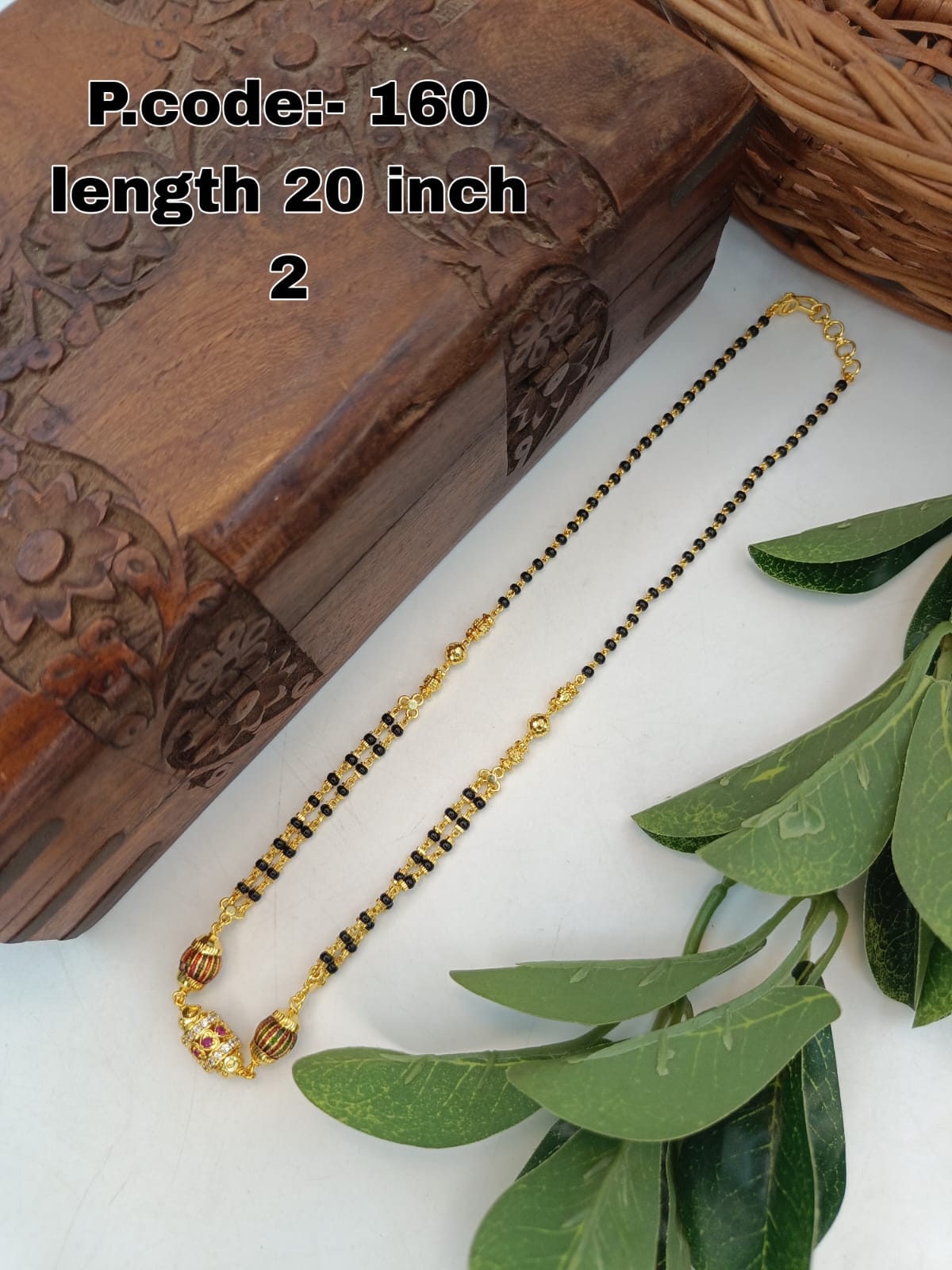 Manasketa 1 Gram Gold Plated Short Mangalsutra