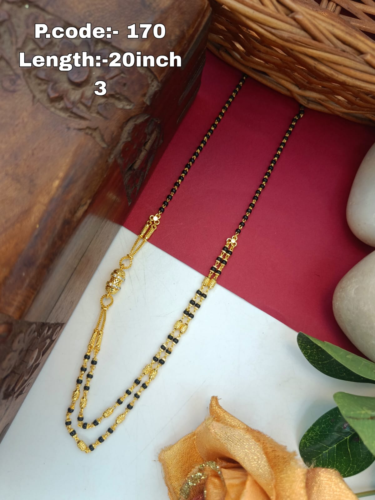 Satya 1 Gram Gold Plated Short Mangalsutra