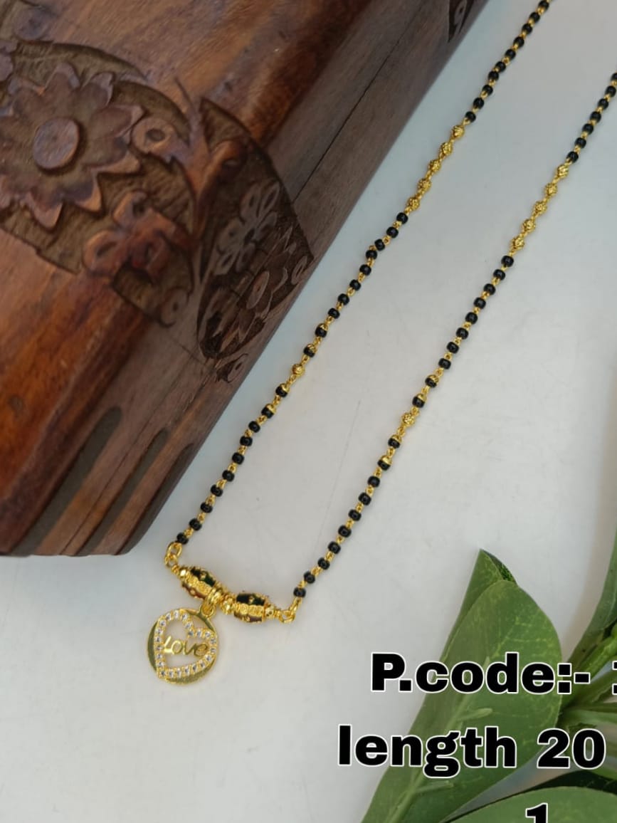 Mandāra 1 Gram Gold Plated Short Mangalsutra