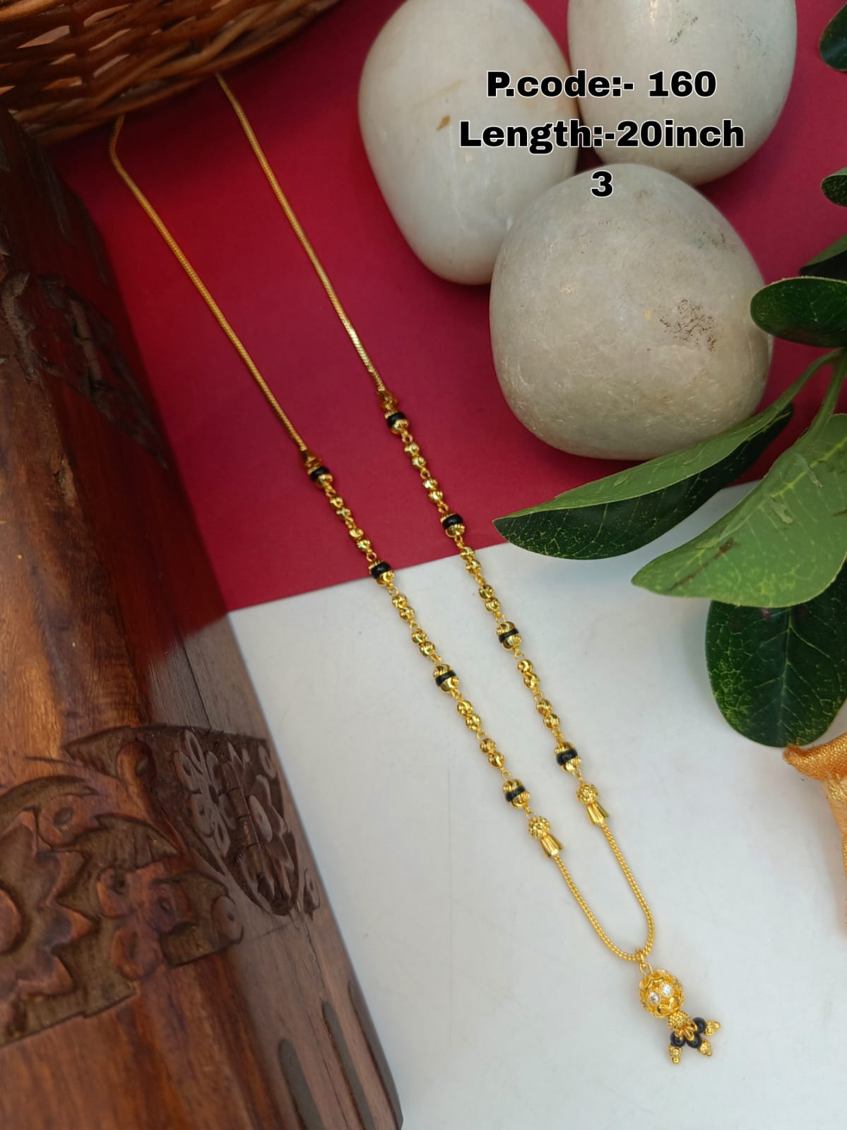 Sarita 1 Gram Gold Plated Short Mangalsutra