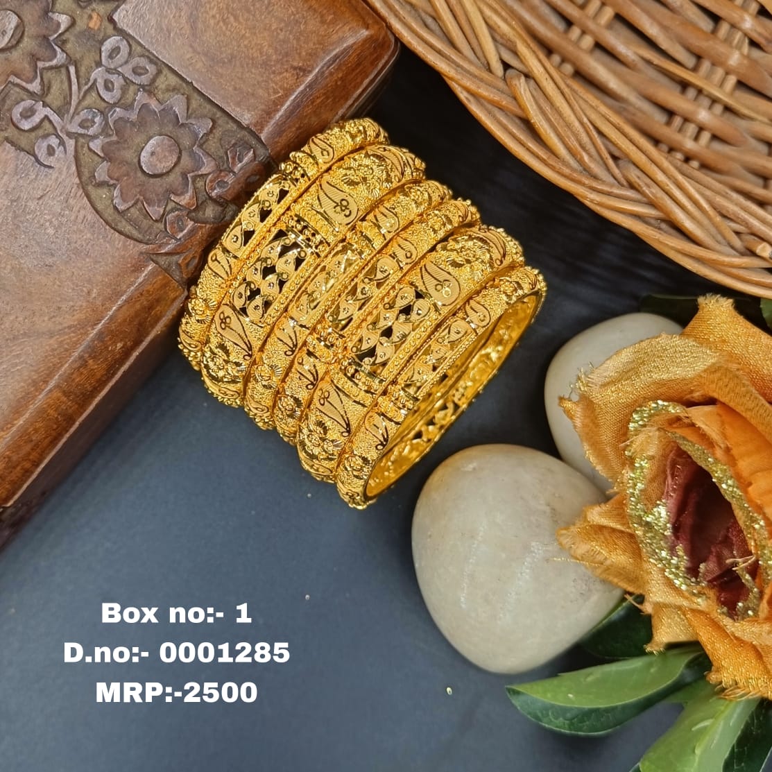 Omkari One Gram Gold 6 pis Bangles Set