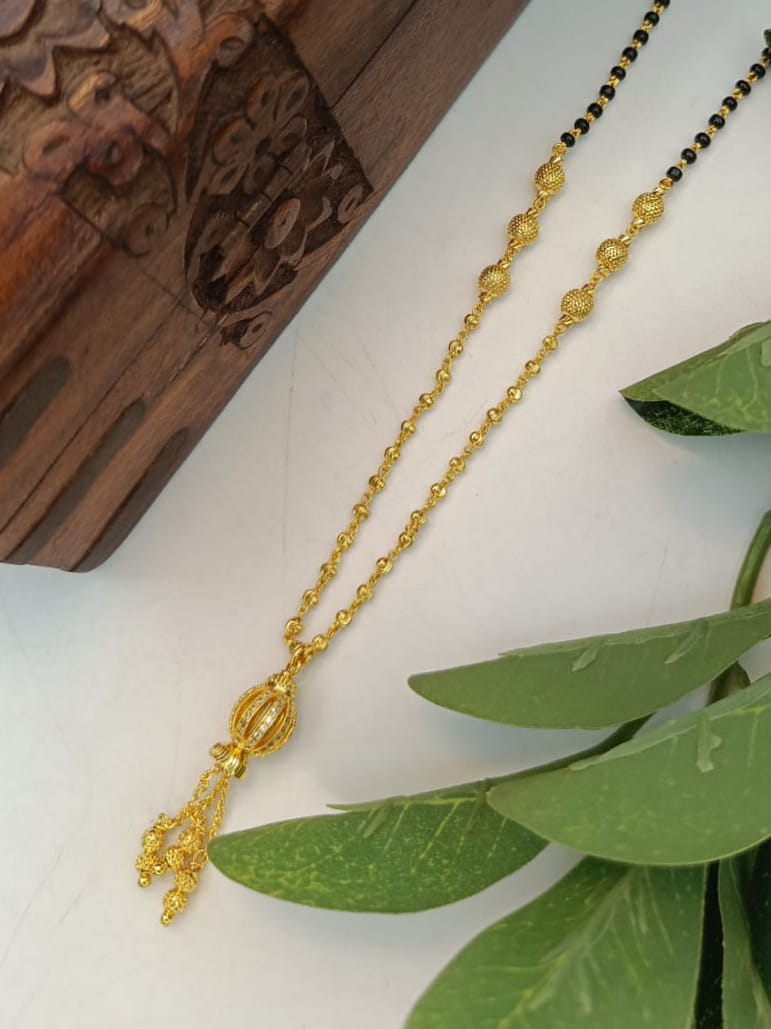 Maheśvara 1 Gram Gold Plated Short Mangalsutra