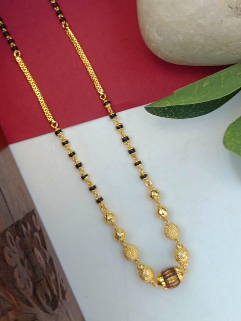 Sarika 1 Gram Gold Plated Short Mangalsutra