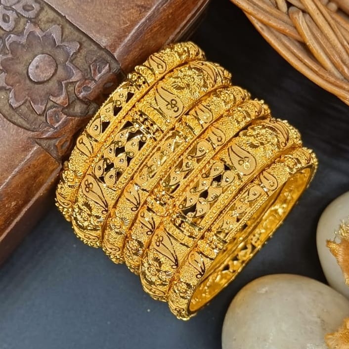 Omkari One Gram Gold 6 pis Bangles Set