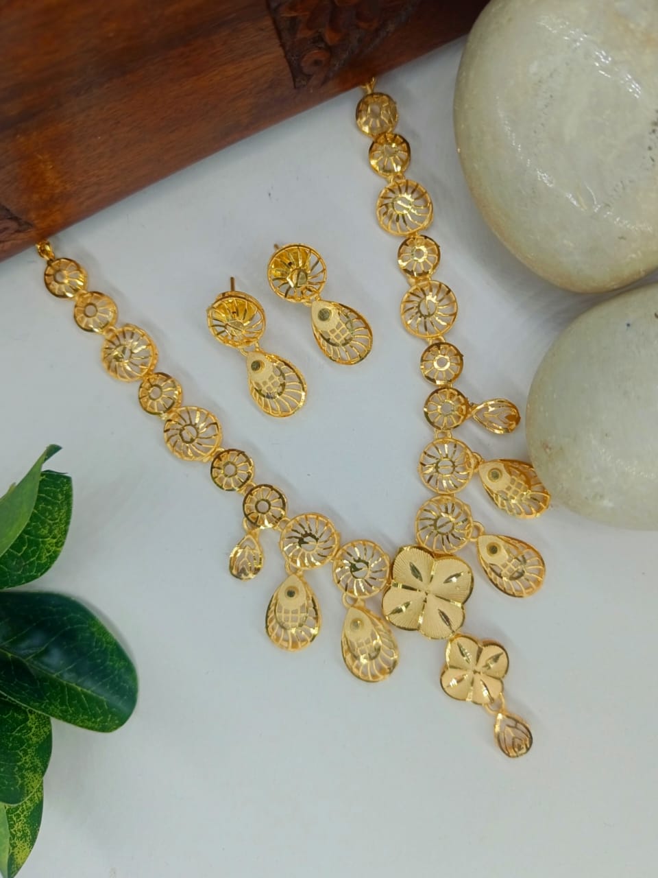 Pranavi 1 Gram Gold Plated Designer Turkish Necklace Set