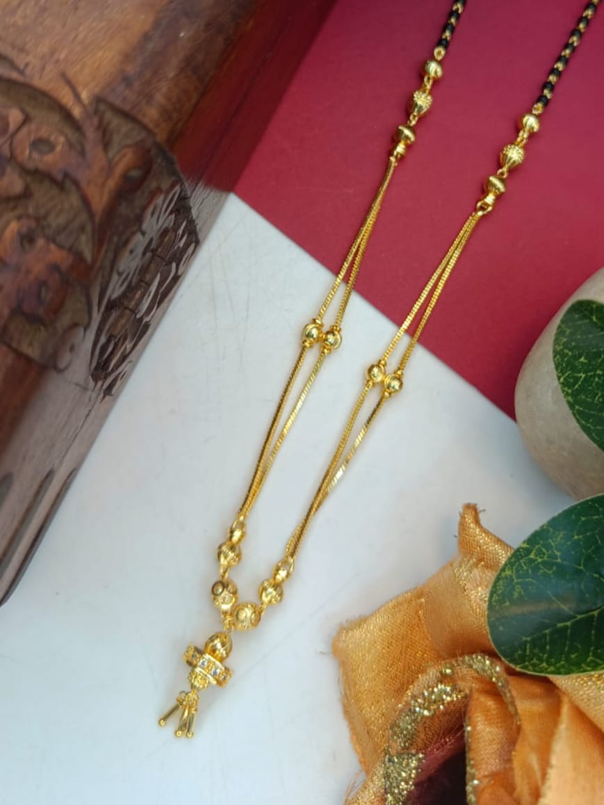 Sanjana 1 Gram Gold Plated Short Mangalsutra