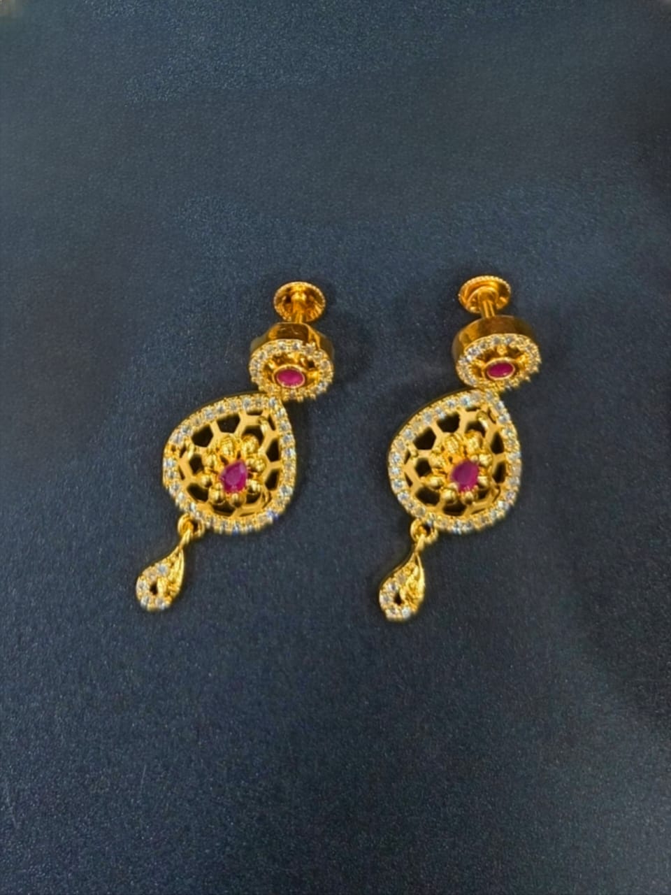 Asmita 1 Gram Gold Plated Designer AD Necklace Set
