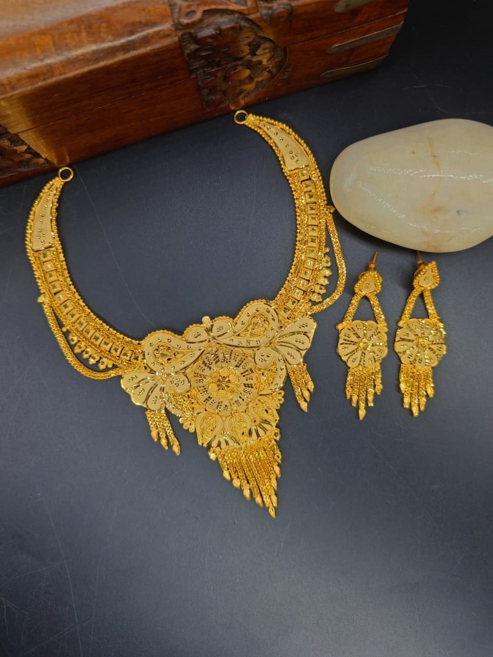 Adira 1 Gram Gold Plated Designer Necklace Set
