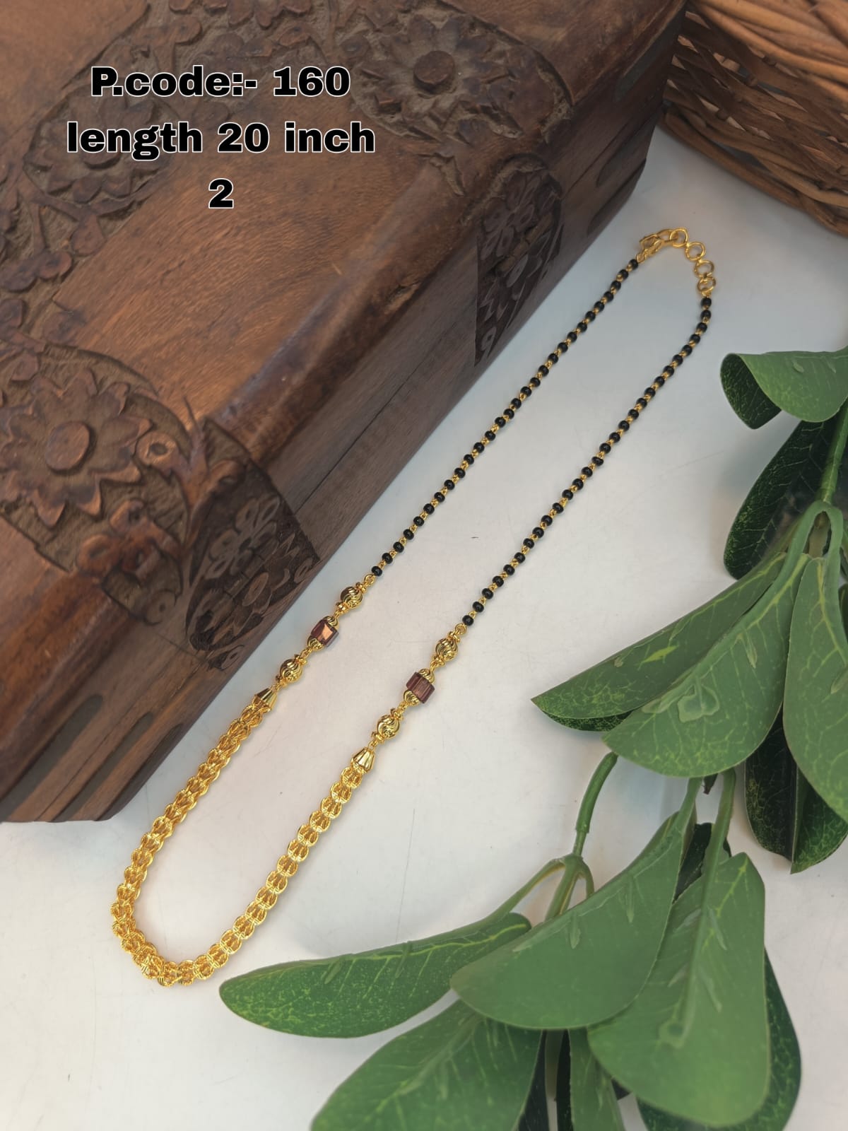 Śipiviṣṭa 1 Gram Gold Plated Short Mangalsutra