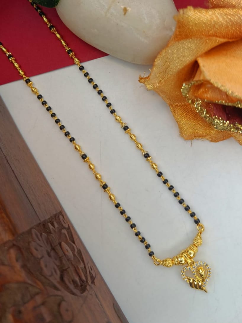 Smita  1 Gram Gold Plated Short Mangalsutra