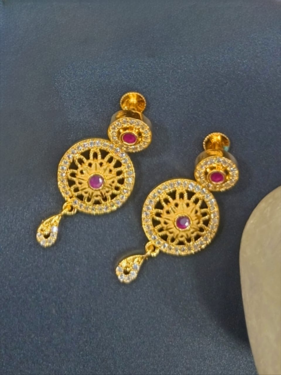 Anjali 1 Gram Gold Plated Designer AD Necklace Set