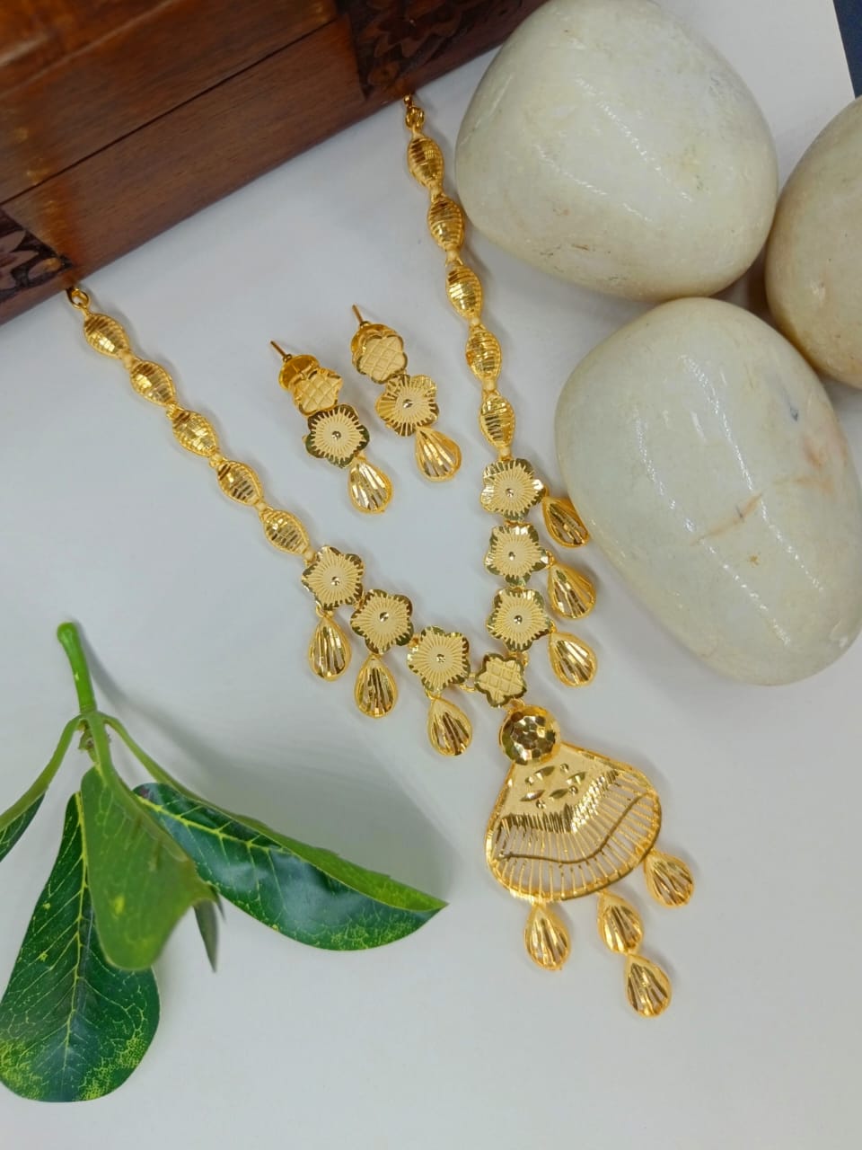 Priti 1 Gram Gold Plated Designer Turkish Necklace Set