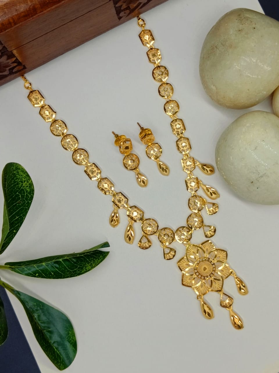 Radha 1 Gram Gold Plated Designer Turkish Necklace Set