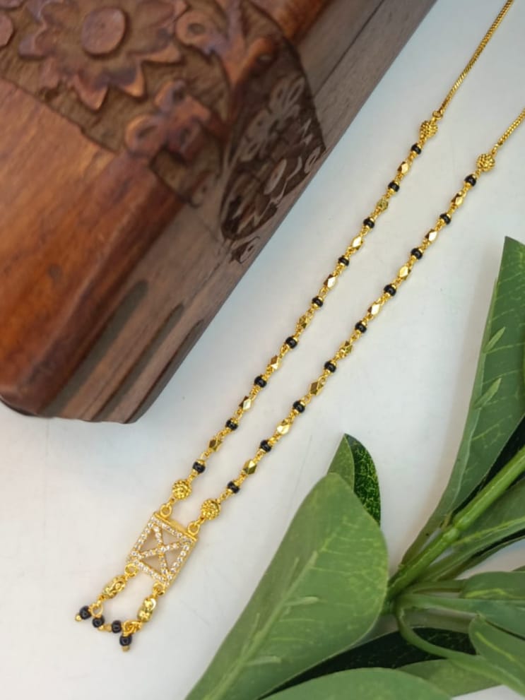 Śipita 1 Gram Gold Plated Short Mangalsutra