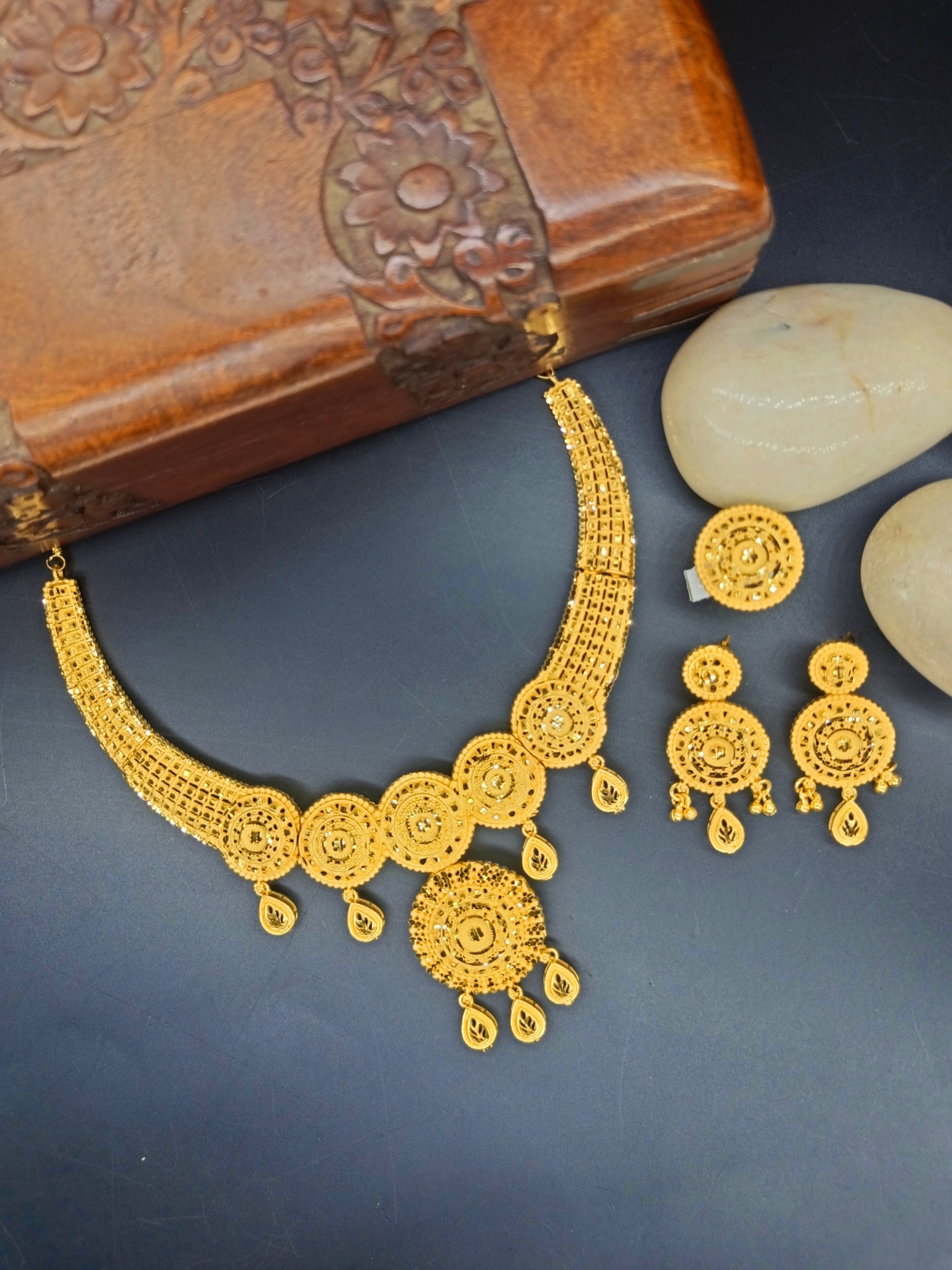 Juhi 1 Gram Gold Plated Designer Fancy Necklace Set
