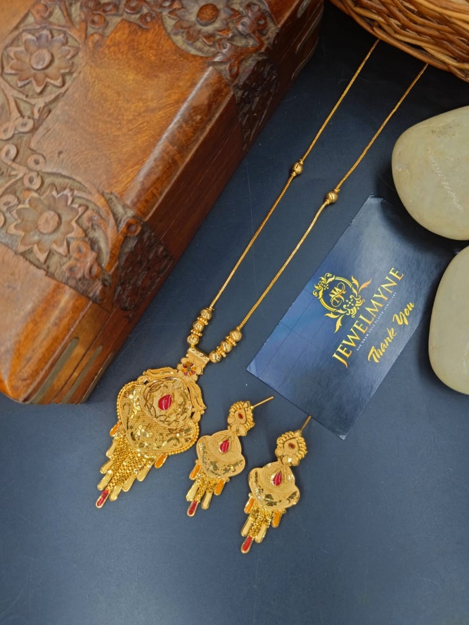 Kalesi 1 Gm Gold Plated Chain Set.