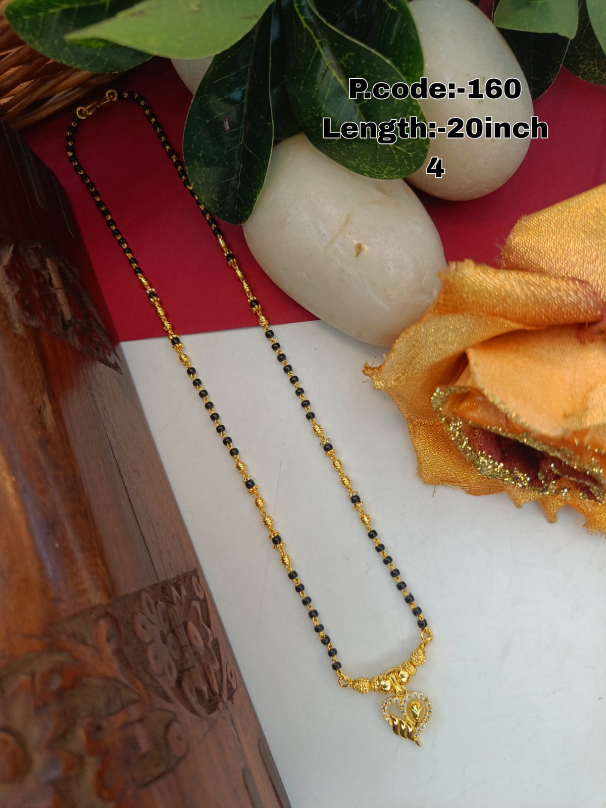 Smita  1 Gram Gold Plated Short Mangalsutra
