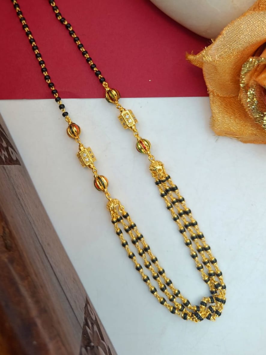 Simran 1 Gram Gold Plated Short Mangalsutra