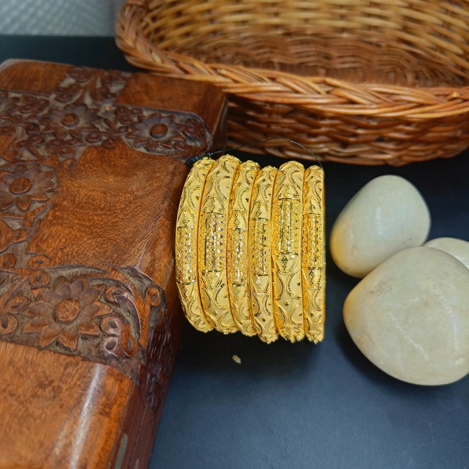 Ushma One Gram Gold 6 pis Bangles Set