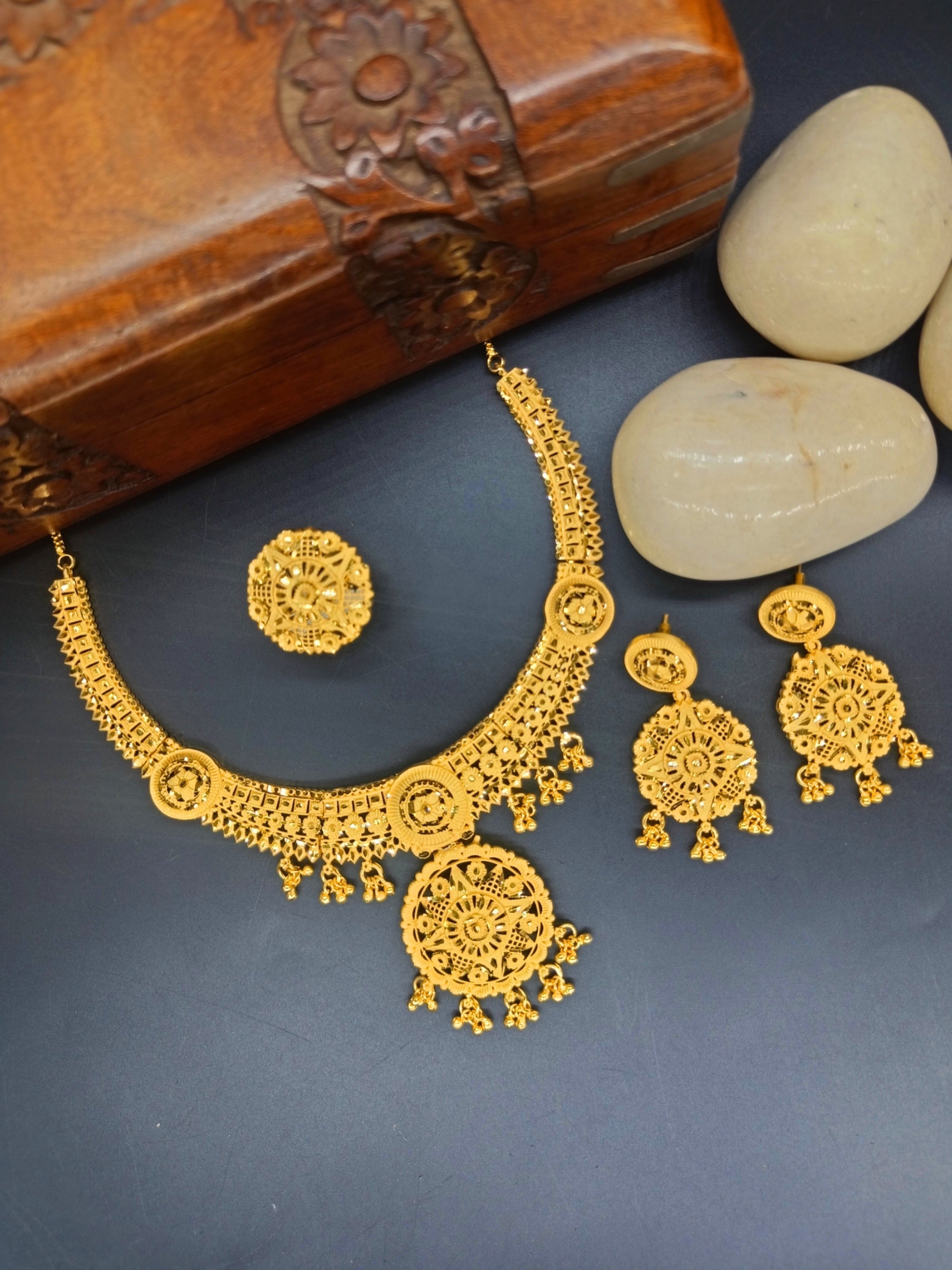 Jyoti 1 Gram Gold Plated Designer Fancy Necklace Set
