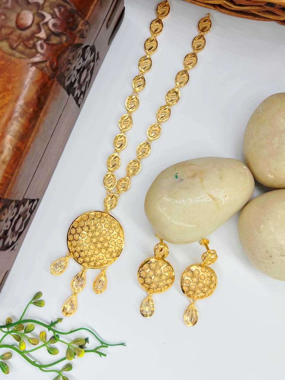 Fariha 1 Gram Gold Plated Designer Turkish Necklace Set