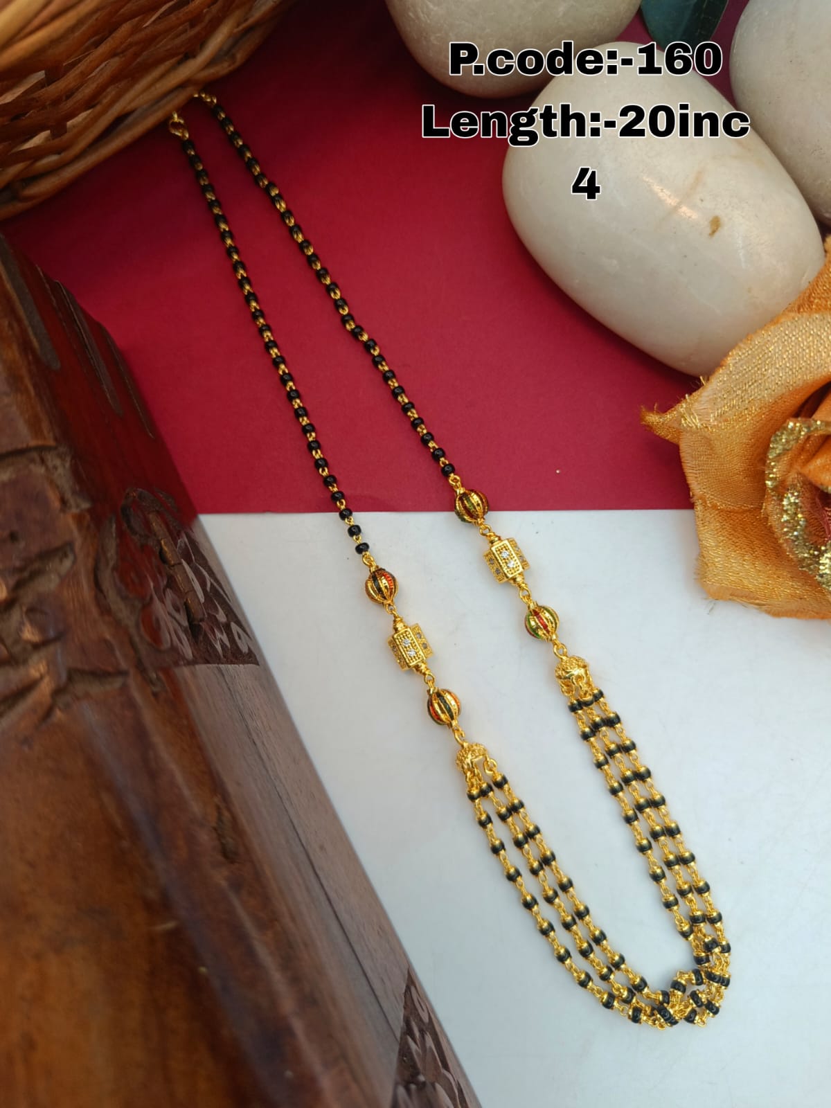 Simran 1 Gram Gold Plated Short Mangalsutra