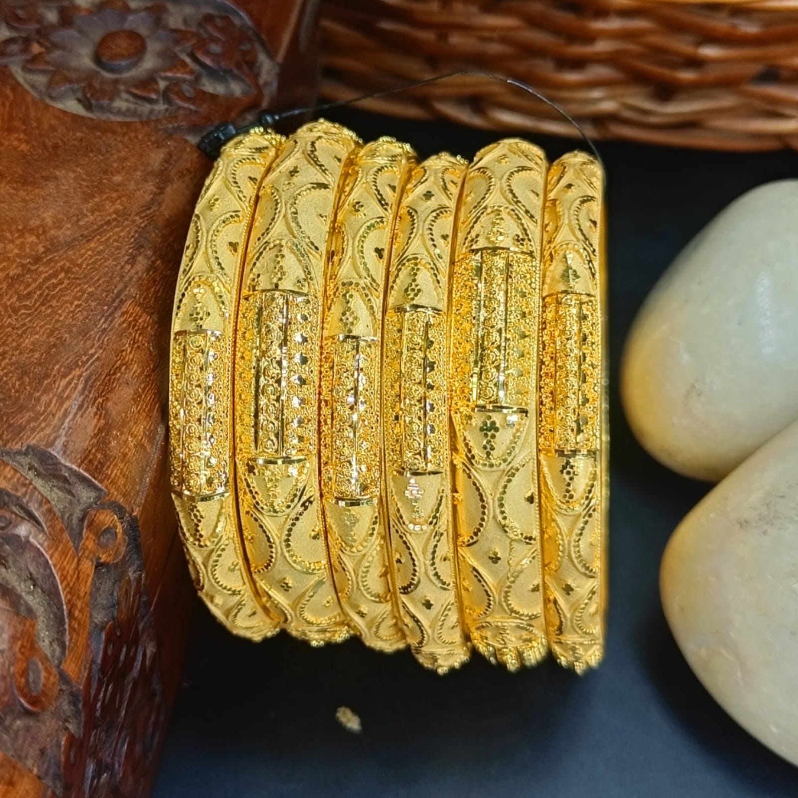 Ushma One Gram Gold 6 pis Bangles Set