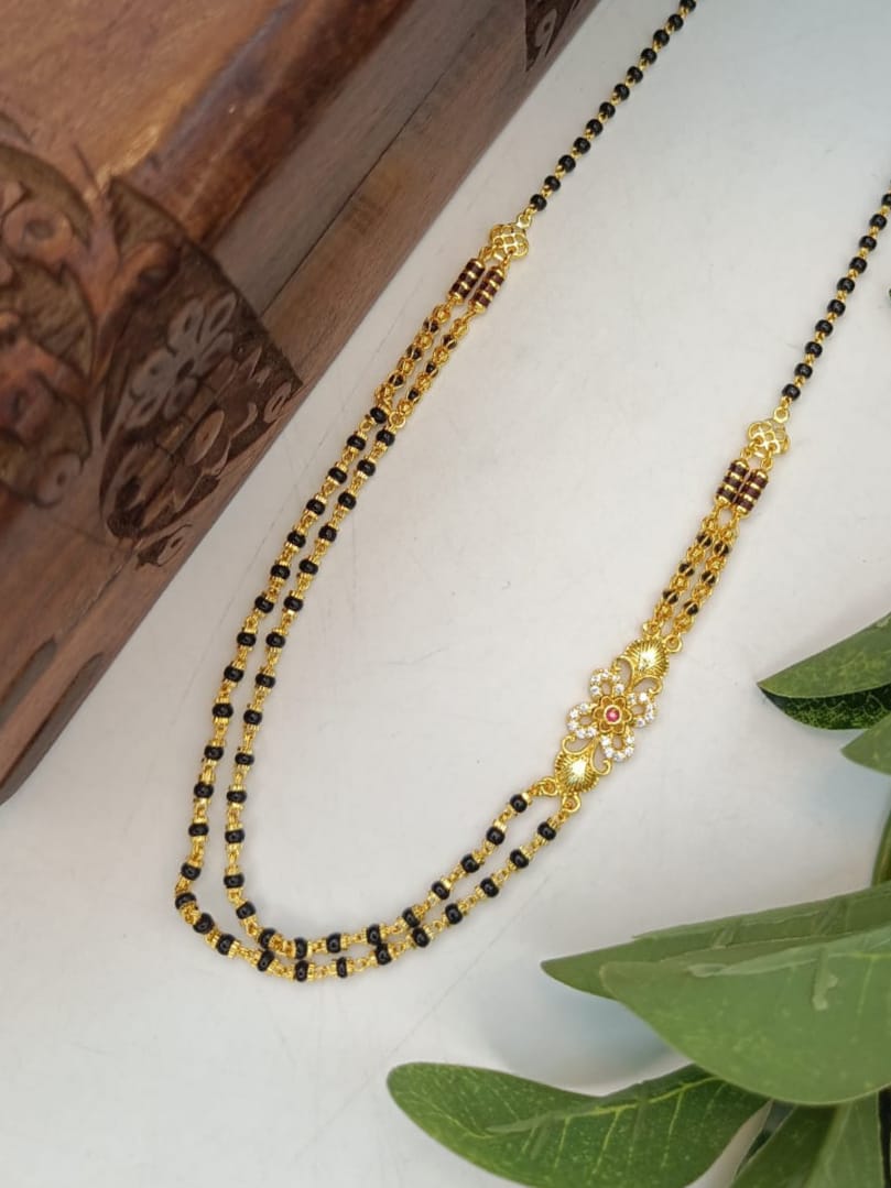 Śukra 1 Gram Gold Plated Short Mangalsutra