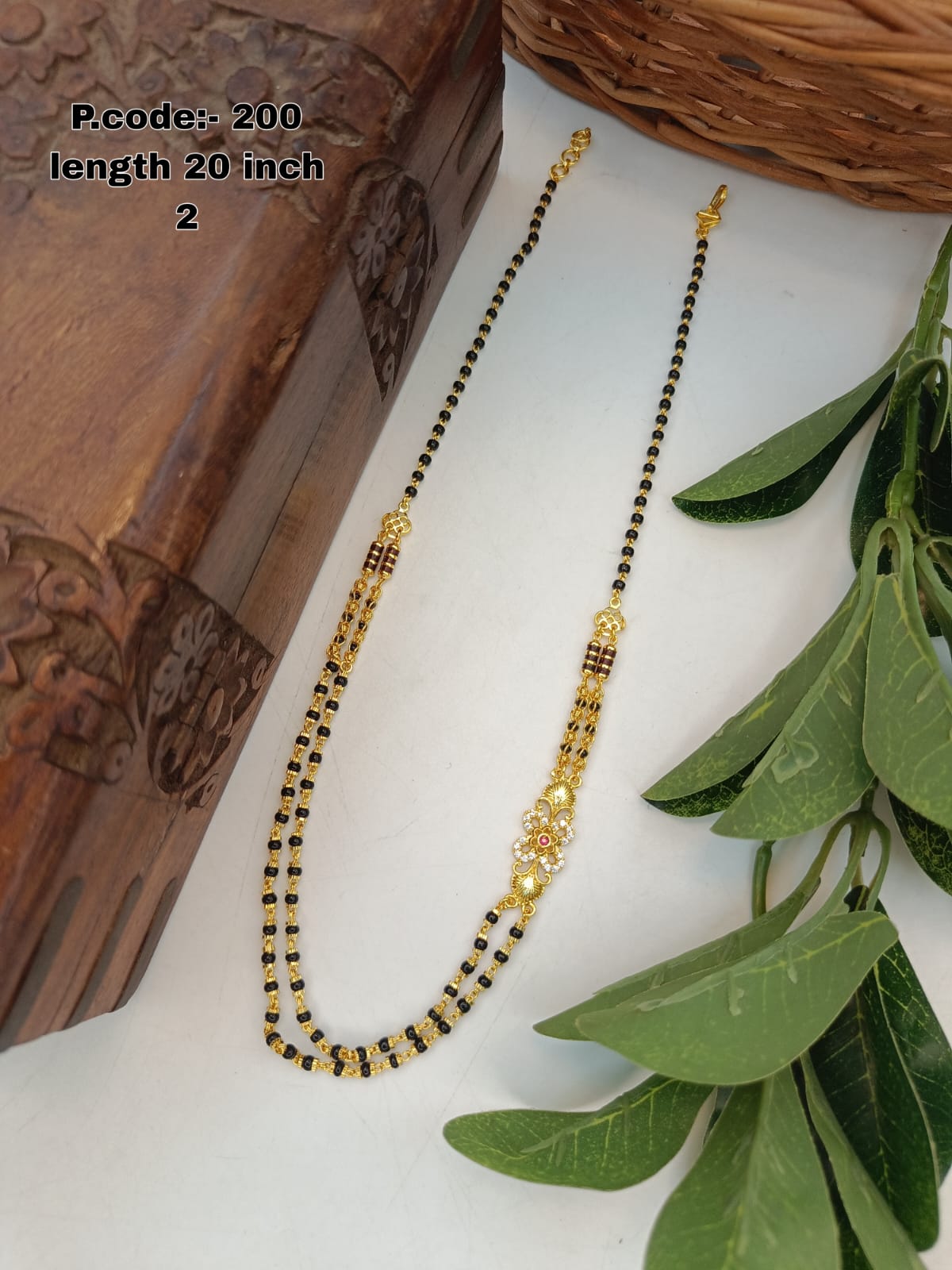 Śukra 1 Gram Gold Plated Short Mangalsutra