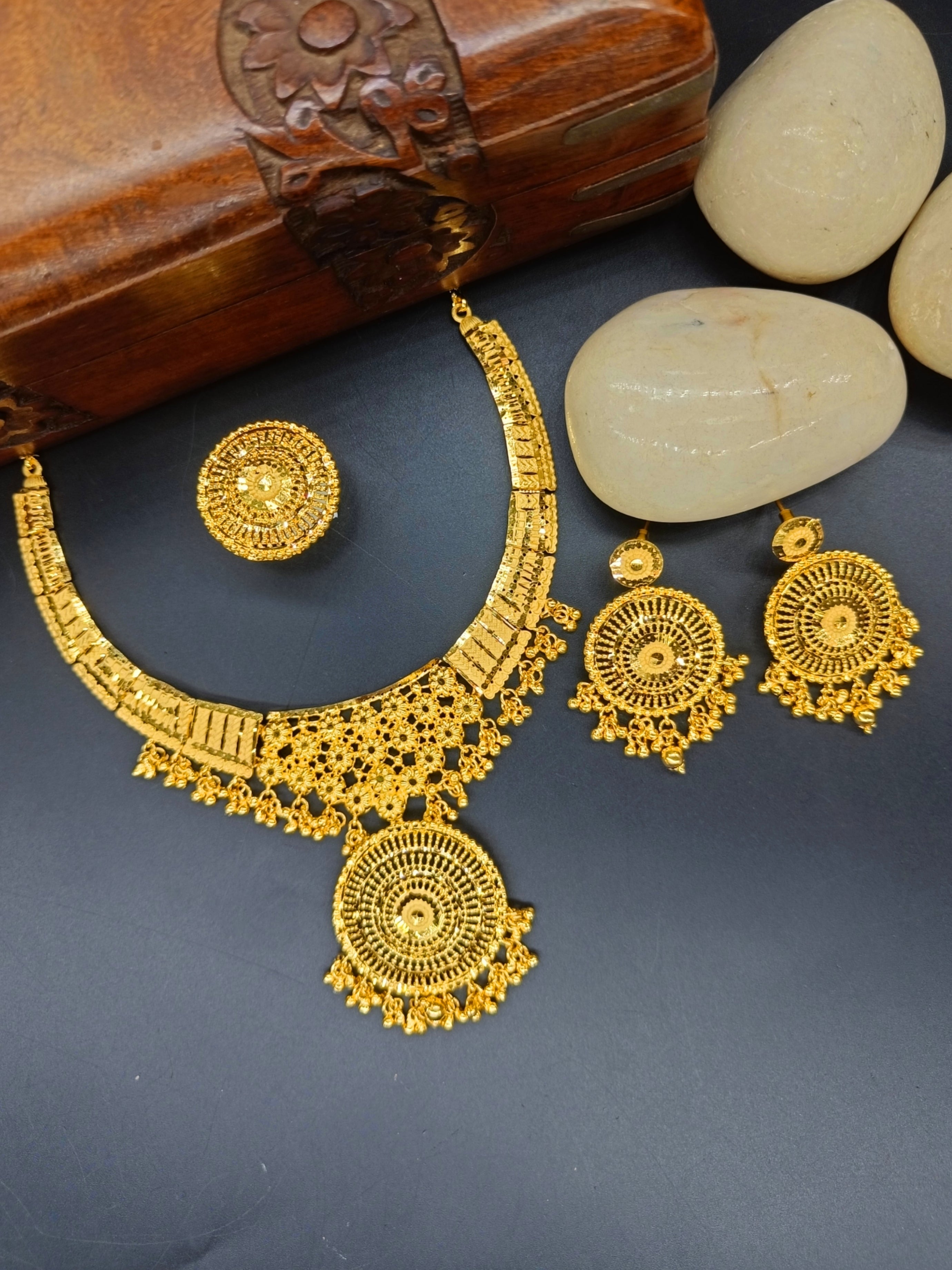 Kajal 1 Gram Gold Plated Designer Fancy Necklace Set