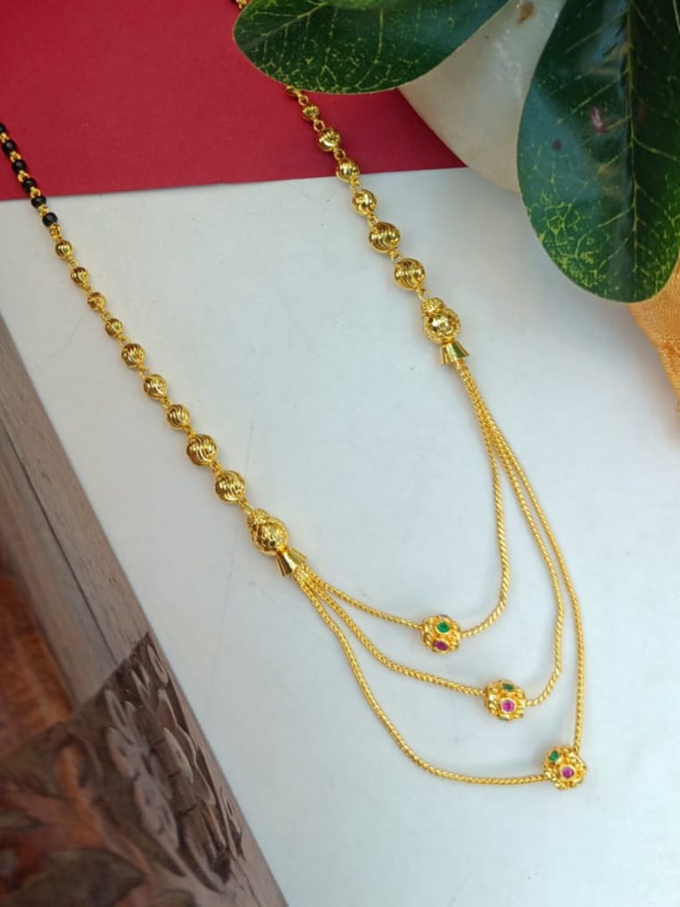 Shreya 1 Gram Gold Plated Short Mangalsutra