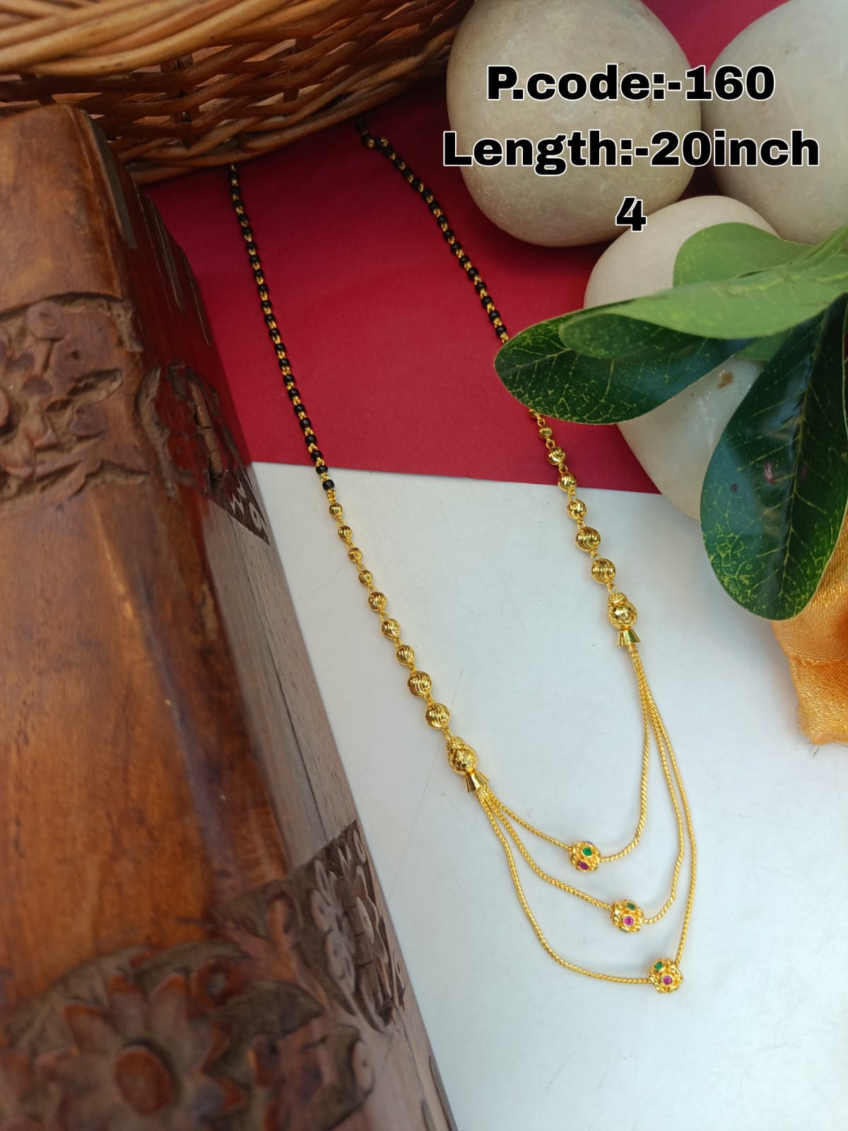Shreya 1 Gram Gold Plated Short Mangalsutra
