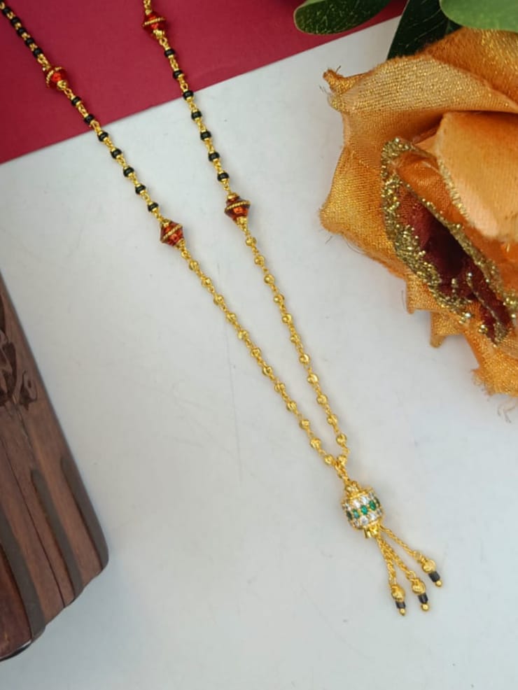 Shivani 1 Gram Gold Plated Short Mangalsutra