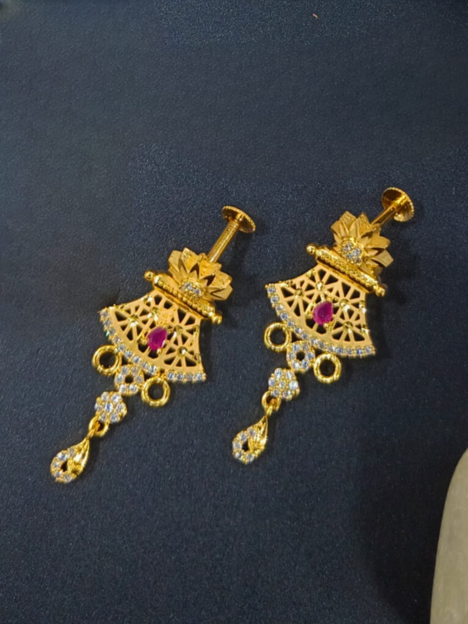 Ankita 1 Gram Gold Plated Designer AD Necklace Set
