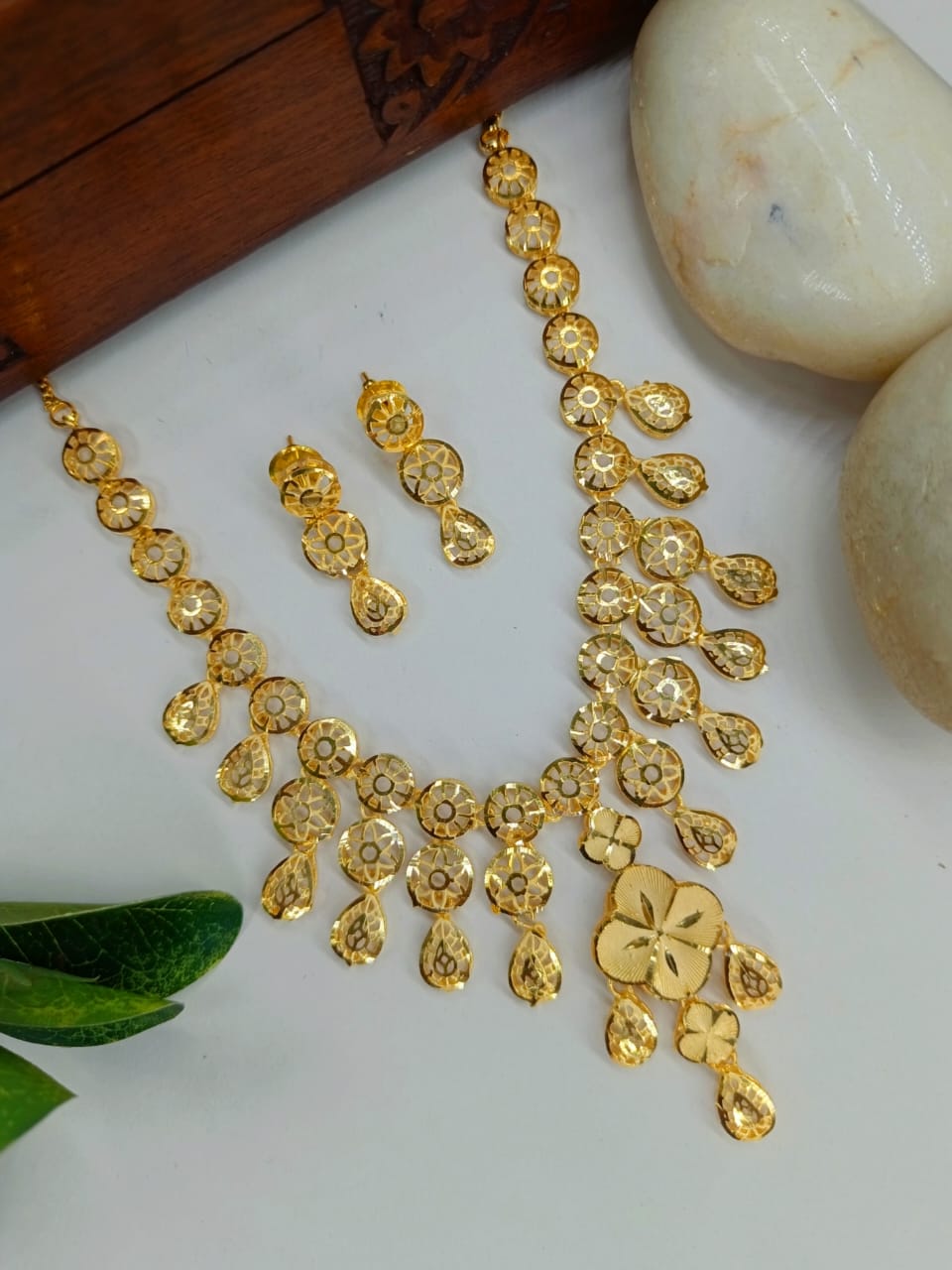 Nivedita 1 Gram Gold Plated Designer Turkish Necklace Set