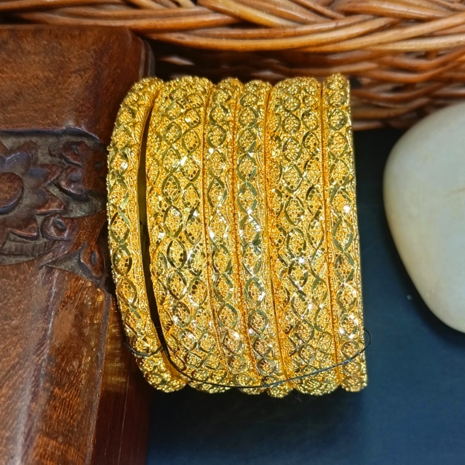 Urvashqb One Gram Gold 6 pis Bangles Set