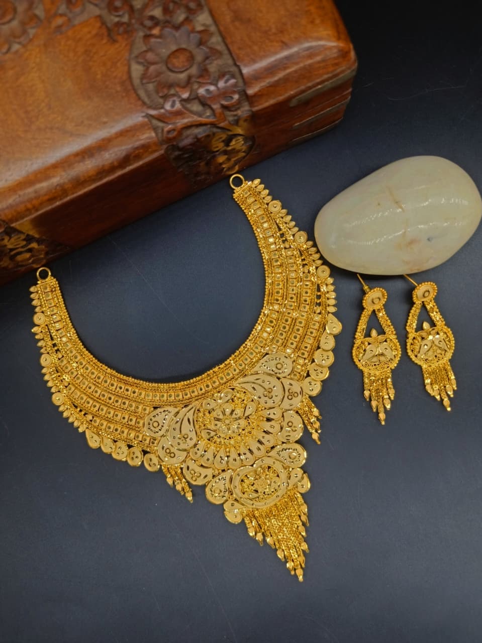Akshara 1 Gram Gold Plated Designer Necklace Set