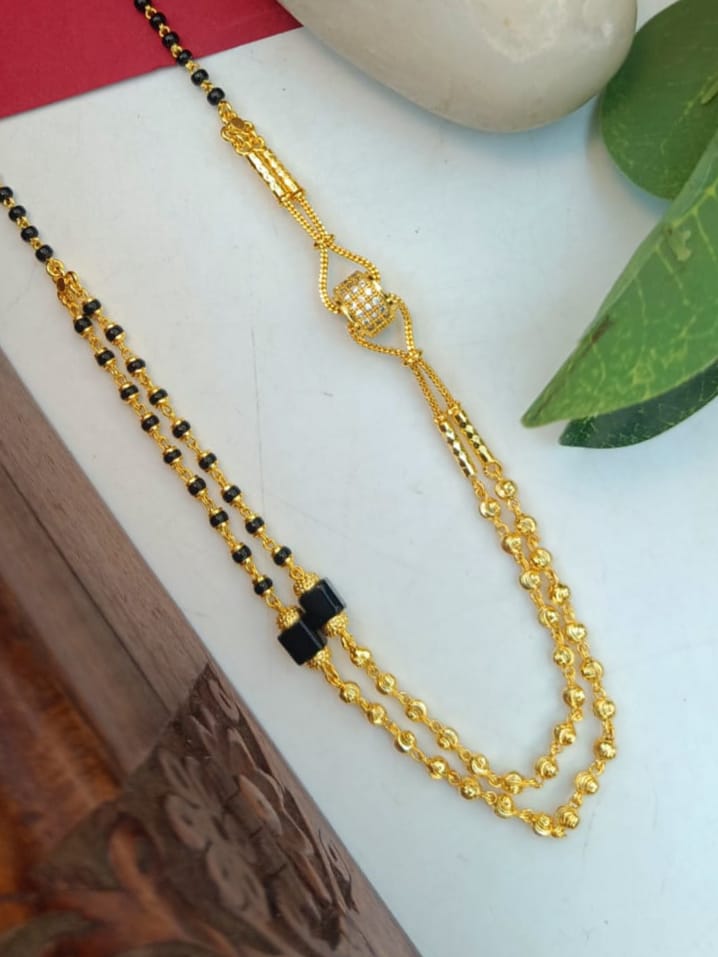 Sheela 1 Gram Gold Plated Short Mangalsutra