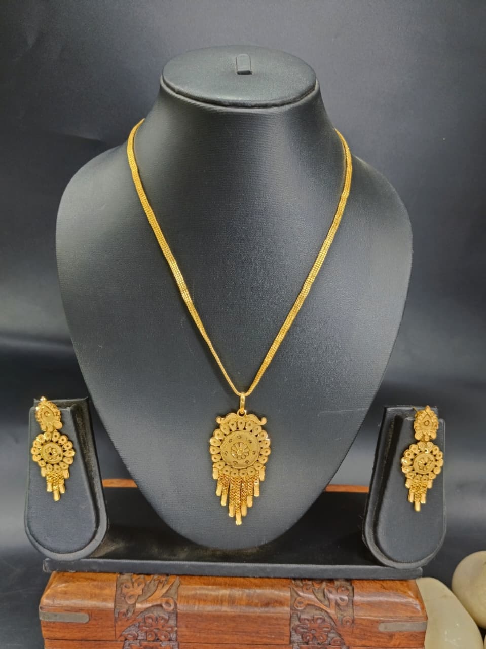 Bhavya 1 Gm Gold Plated Chain Set