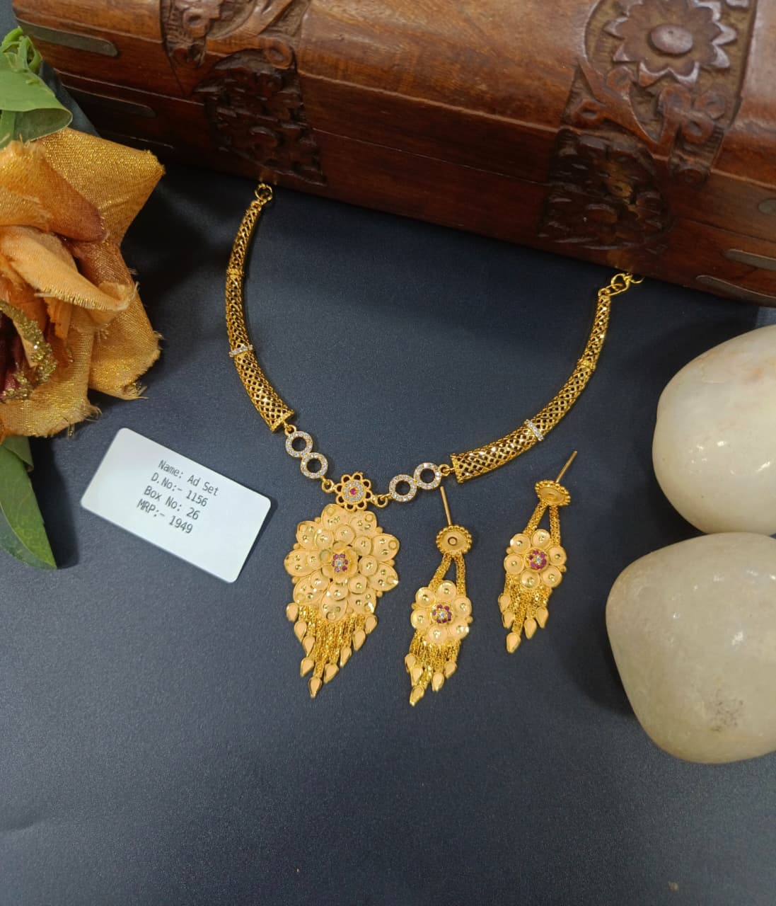 Ayana 1 Gram Gold Plated Designer AD Necklace Set